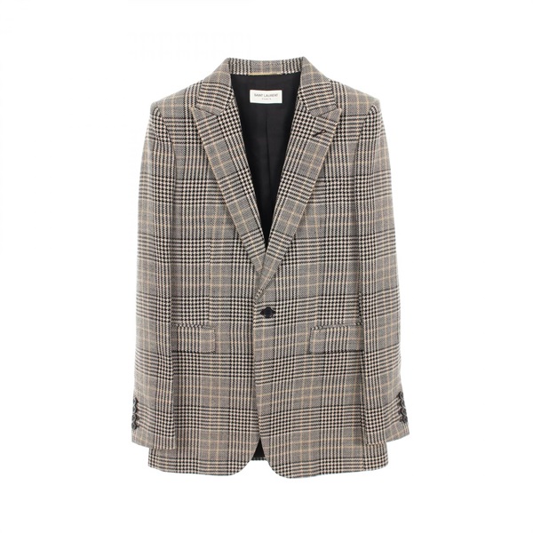 SAINT LAURENT PARIS tailored jacket #F36 wool Beige Black Used Women