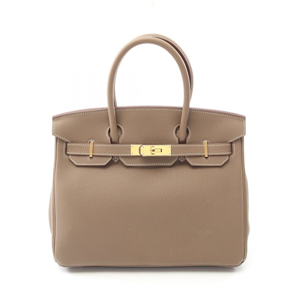 HERMES Birkin 30 Handbag W Togo leather Etoupe Grey Used GHW