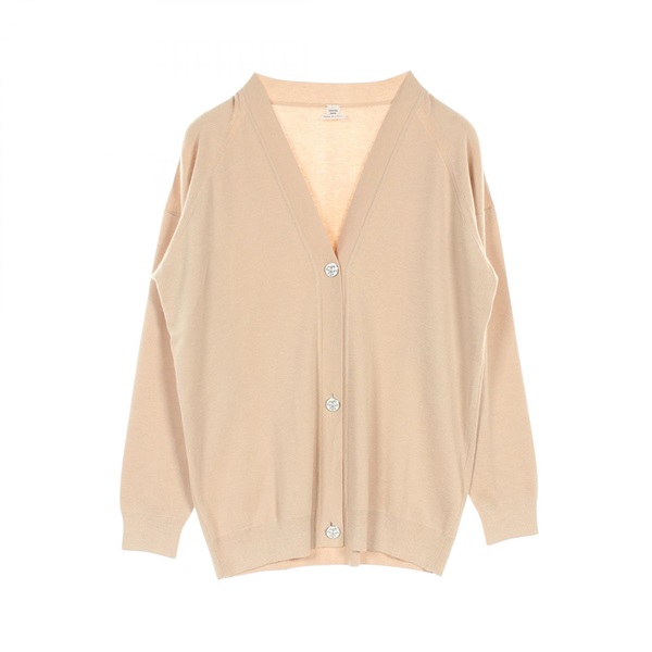 HERMES cardigan knitwear #38 4H2731DA silk cashmere Beige Used