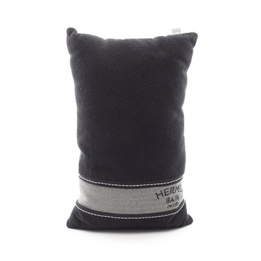 HERMES Yachting Beach Cushion cotton Black Used unisex