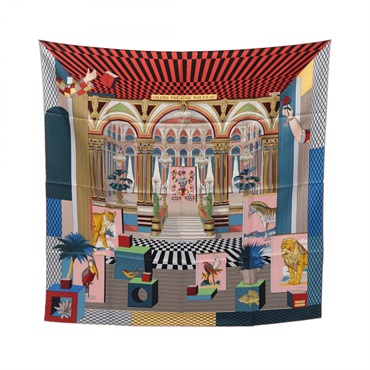 HERMES Carre90 GRAND THEATRE NOUVEAU Scarf silk Multicolor Used Women