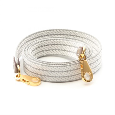 HERMES Bandouliere Sangle Cordage Shoulder strap Toile Militaire Gray Brown GHW