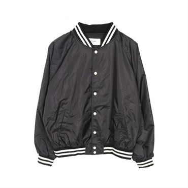 CELINE logo print teddy jacket Blouson #52 2W365495M Nylon Black Used mens