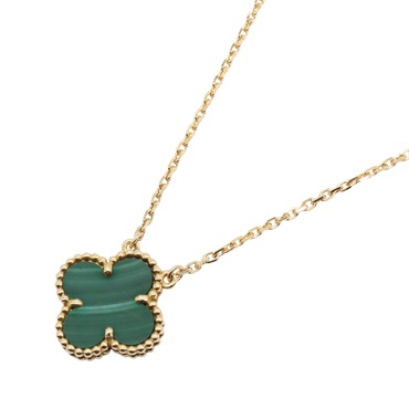 Van Cleef & Arpels Vintage Alhambra Necklace 18KYG gold Malachite Green Used
