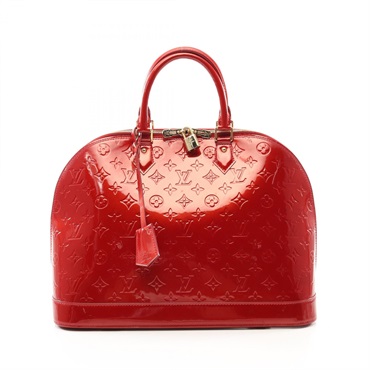LOUIS VUITTON Alma GM Hand bag M93596 Vernis leather Pomme Damour Used Women LV