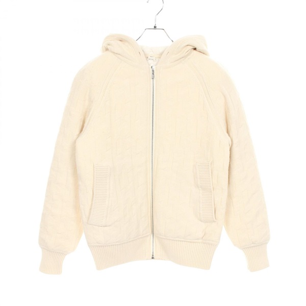 HERMES H pattern Blouson jacket #34 4H2225D3 wool White Used Women