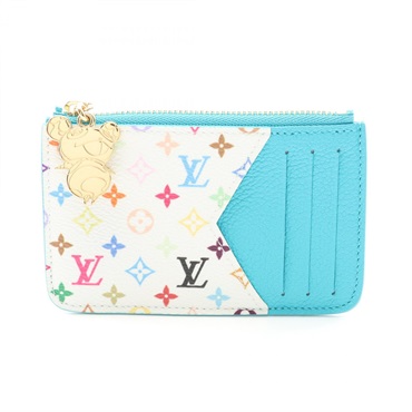 LOUIS VUITTON LV × TM Romy Card Case M14171 Monogram Multicolore White Blue LV