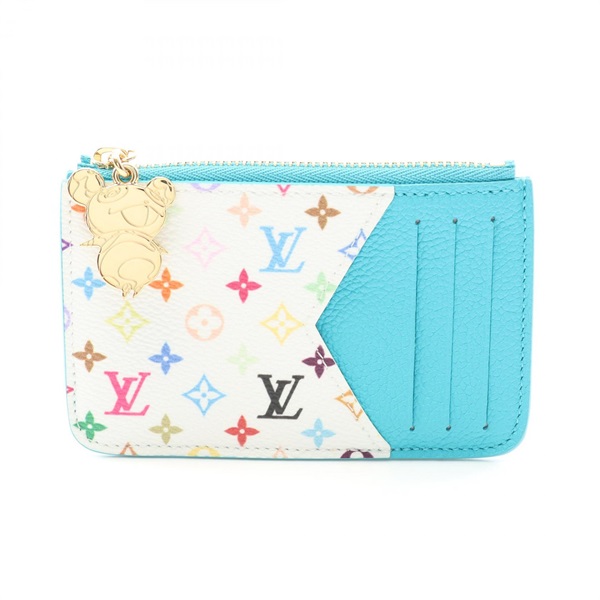 LOUIS VUITTON LV × TM Romy Card Case M14171 Monogram Multicolore White Blue LV