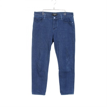 CHANEL Denim pants Jeans P58717 cotton Navy Used Women ＃42 CC COCO