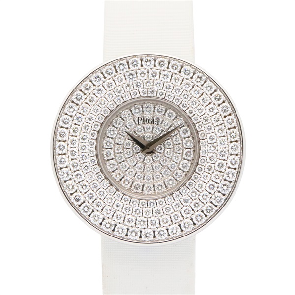 PIAGET Limelight Wrist Watch P10020 Quartz Diamond 18KWG Gold leather Used Women