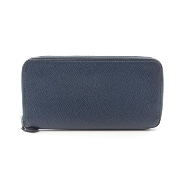 HERMES Azap Long wallet Epsom leather Navy Used Women N  SHW