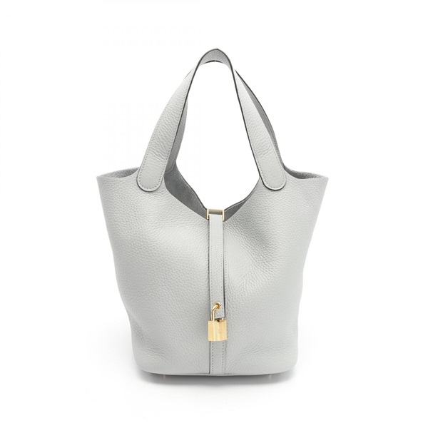 HERMES Picotin Lock MM Hand tote bag W Taurillon Clemence Blue pale GHW