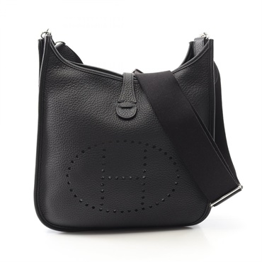HERMES Evelyne 3 PM Shoulder crossbody Bag W Taurillon Clemence black SHW