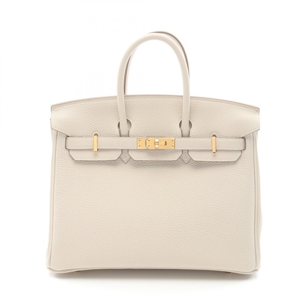 HERMES Birkin 25 Hand bag W Togo leather craie Used GHW