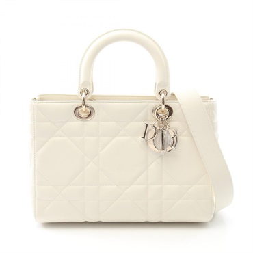 Dior Lady D-Sire My ABCDior Shoulder Handbag M1151OHOW_M900 leather White Used