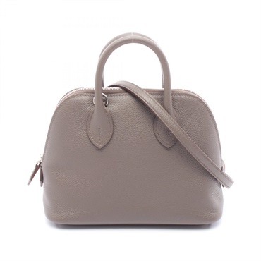 HERMES Bolide 1923 Mini Verso Hand shoulder crossbody bag K Evercolor Etain SHW