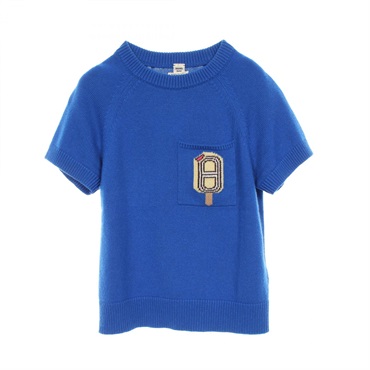 HERMES FUNNY ICE CREAM knitwear sweater 4E2626DB cashmere Blue Used Women #34