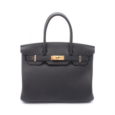 HERMES Birkin 30 Handbag sac W Togo leather Black GHW