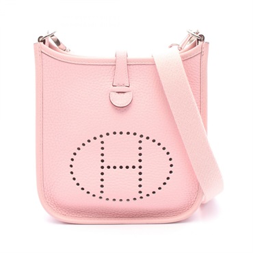HERMES Evelyne TPM Shoulder crossbody Bag X Taurillon Clemence Rose sakura SHW