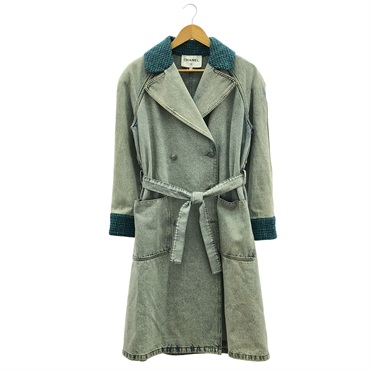 CHANEL Denim trench coat P72344V denim Blue Used Women size 34 CC Coco