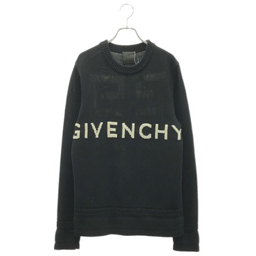 GIVENCHY Logo Knit Pullover cotton Black Size XS Used Mens
