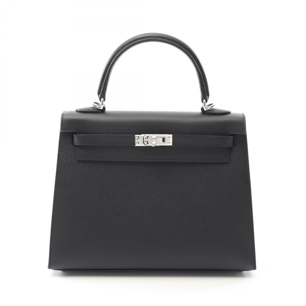 HERMES Kelly 25 Hand shoulder bag K outside Outside stitched Epsom Black SHW