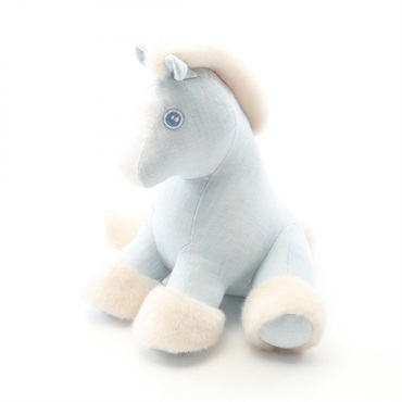HERMES Baby Elmy soft toy Fabric Blue White Used unisex