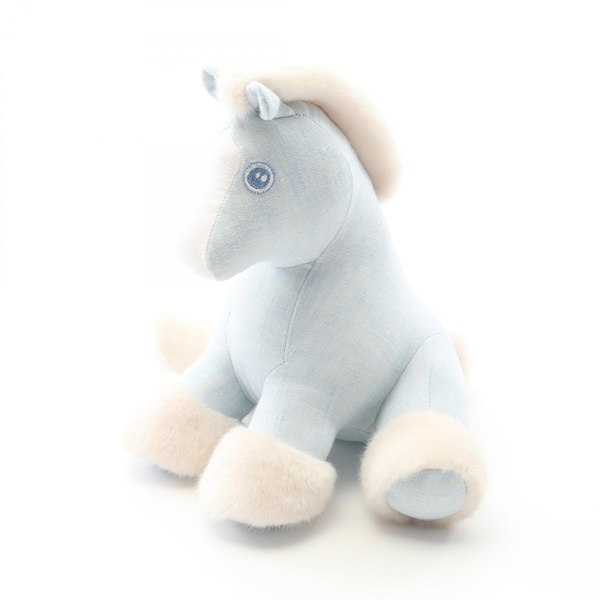 HERMES Baby Elmy soft toy Fabric Blue White Used unisex