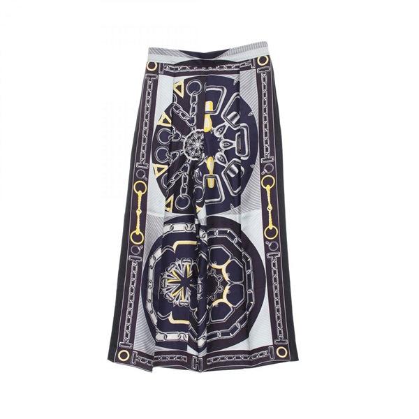HERMES Effet Kaleidoscope Pants H4H0477DW silk Purple Multicolor Used Women #34
