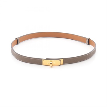 HERMES Kelly 18 belt ceniture 102cm K Epsom leather Etoupe GHW