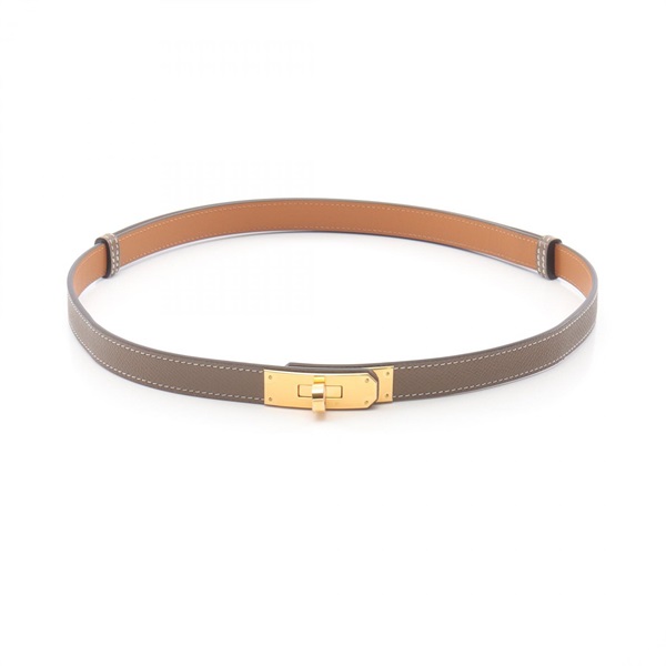 HERMES Kelly 18 belt ceniture 102cm K Epsom leather Etoupe GHW