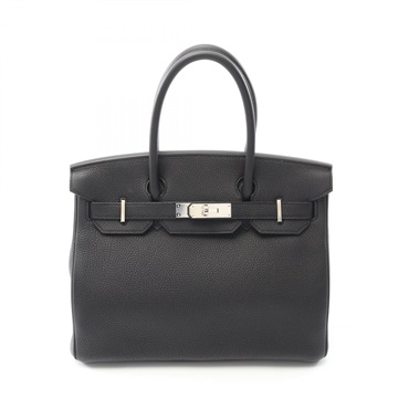 HERMES Birkin 30 Handbag A Togo leather Noir Black Used Women SHW