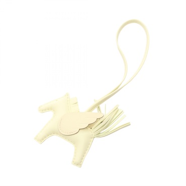 HERMES Rodeo Pegasus PM bag charm Agneau milo Swift leather Yellow Used Women W
