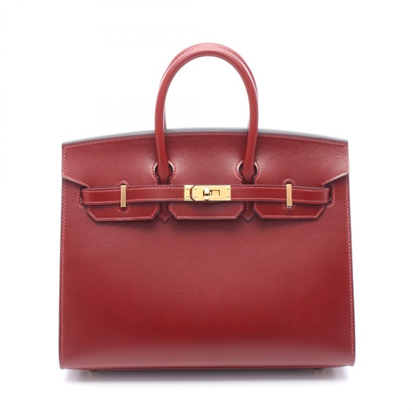 HERMES Birkin 25 Sellier Handbag W Box calf leather Bordeaux Rouge H Women GHW
