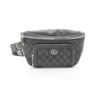 GUCCI GG Supreme Ophidia Medium Belt Waist Bag 733868 Canvas Leather Gray Used