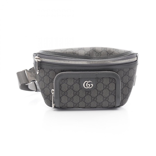 GUCCI GG Supreme Ophidia Medium Belt Waist Bag 733868 Canvas Leather Gray Used