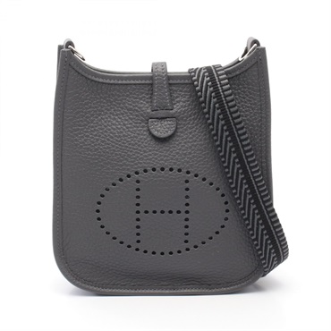 HERMES Evelyne TPM crossbody Shoulder Bag W Taurillon Clemence Ardoise Gray SHW