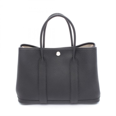 HERMES Garden party TPM Tote Bag W Negonda leather Black Noir Women SHW