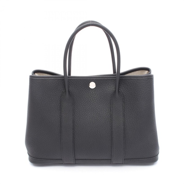 HERMES Garden party TPM Tote Bag W Negonda leather Black Noir Women SHW
