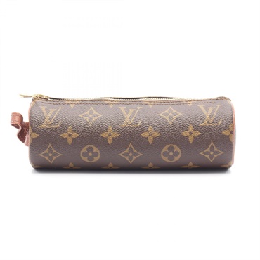 LOUIS VUITTON Trousse Rondo Pouch pen case M47630 Monogram Canvas Brown Used