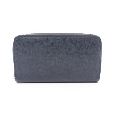 LOUIS VUITTON Zippy Organizer Around Long Wallet Purse M30515 Taiga Leather Navy