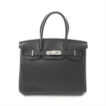 HERMES Birkin 30 Handbag Y Togo leather Black Noir Used SHW Women