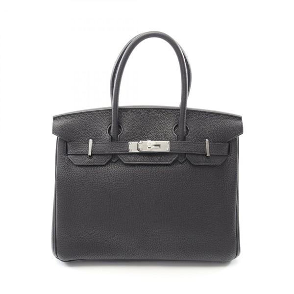 HERMES Birkin 30 Handbag Y Togo leather Black Noir Used SHW Women