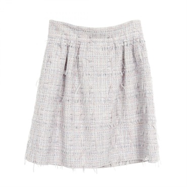 CHANEL COCO Mark Button Skirt P58340 Fabric Purple Multicolor #42 Used Women
