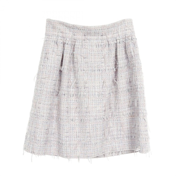 CHANEL COCO Mark Button Skirt P58340 Fabric Purple Multicolor #42 Used Women