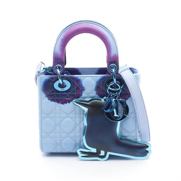 Christian Dior DIOR LADY ART#7 Shoulder Handbag leather Blue Purple Used Women
