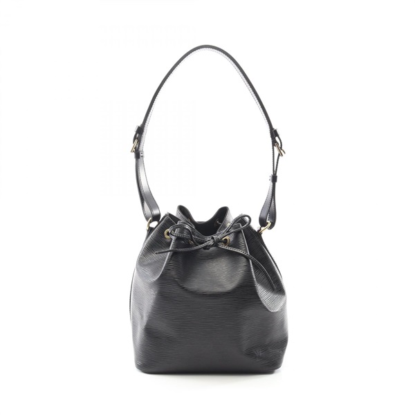 LOUIS VUITTON Petit Noe Drawstring Shoulder Bag M59012 Epi Leather Black Used LV
