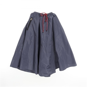 Miu Miu Technical Fabric Midi Skirt MG2250 Polyester Navy #36 Used Women