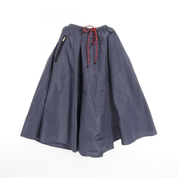 Miu Miu Technical Fabric Midi Skirt MG2250 Polyester Navy #36 Used Women