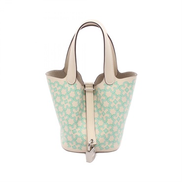 HERMES Picotin Lock Micro Lucky Daisy Handbag U H083697CK Swift leather Nata